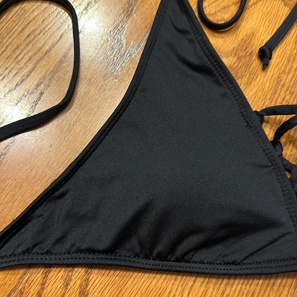 Black Mosso Halter style, Strappy bikini top with front corset cleavage … - Picture 4 of 8